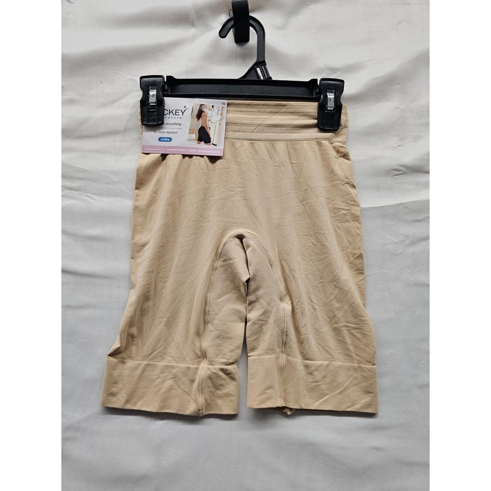 Jockey Generation Womens Seamfree Slipshorts Tan Nylon Blend Casual Size Small
